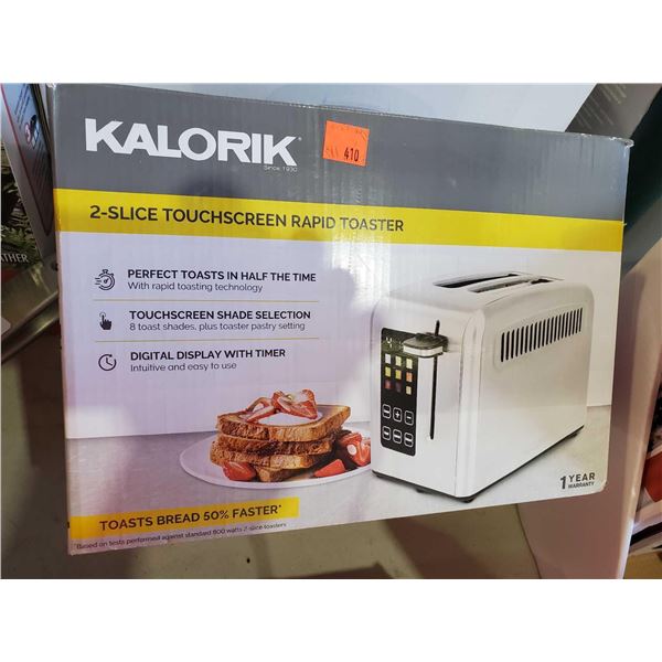 Kalorik 2 Slice Touch Screen Two Slice Toaster - OPEN BOX - SOLD AS IS