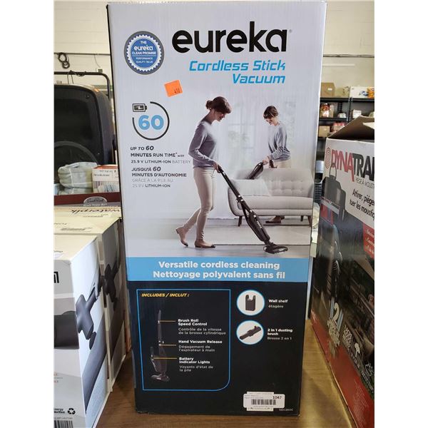Eureka Cordless Stick Vacuum - Up to 60 Minute Run time on a charge - OPEN BOX - SOLD AS IS