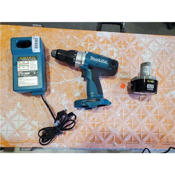 Makita Drill with 18V Battery & Charger Base