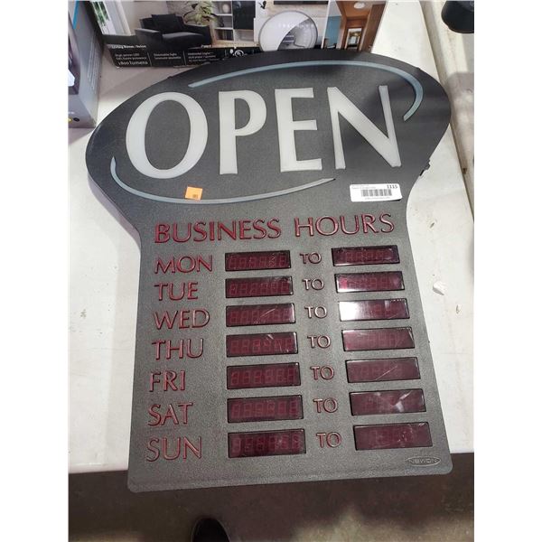 Business Open & Hours Signage, Missing Power Cord ) OPEN BOX - SOLD AS IS