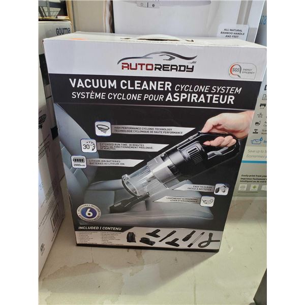 Auto Ready Rechargable Vaccum Cleaner with Attachements - OPEN BOX - SOLD AS IS