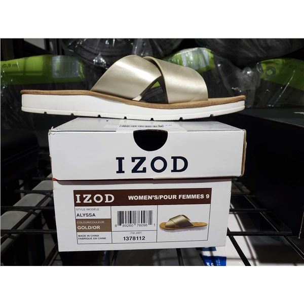 IZOD Womens Size 9 -  Gold Color Sandals OPEN BOX - SOLD AS IS
