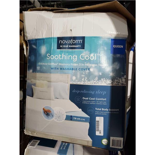 NovaForn Queen Size, Soothing Cool Mattress Topper - OPEN BOX - SOLD AS IS