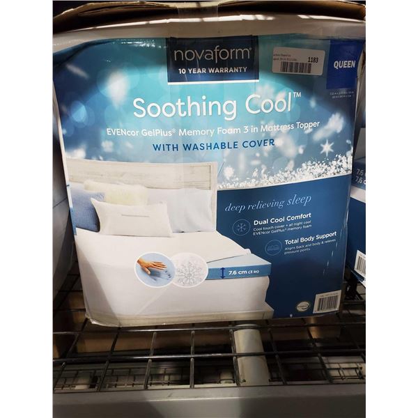 NovaForn Queen Size, Soothing Cool Mattress Topper - OPEN BOX - SOLD AS IS