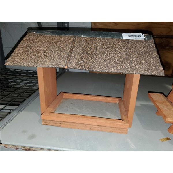 Handmade Hanging Bird Feeder with Shingled Roof
