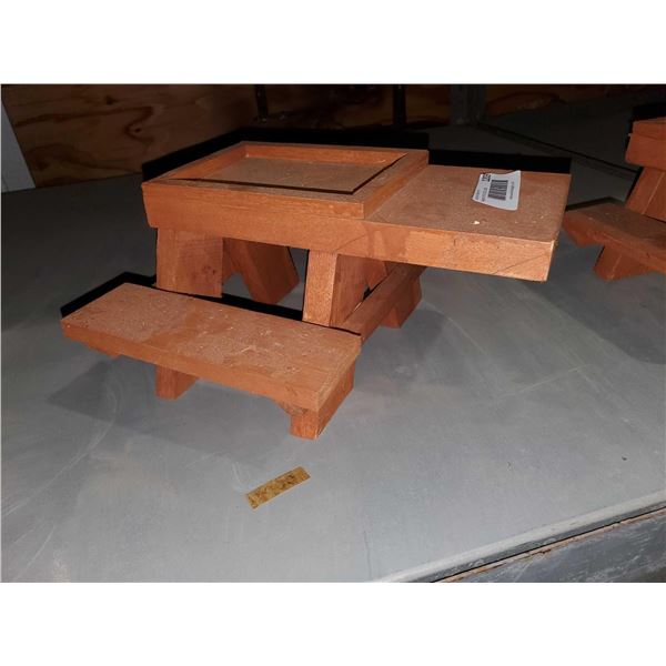 Locally Hand Made Squirrel Feeding Picnic Table