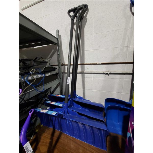 Lot of 3 Snow Shovels - some wear on shovels as seen in photos