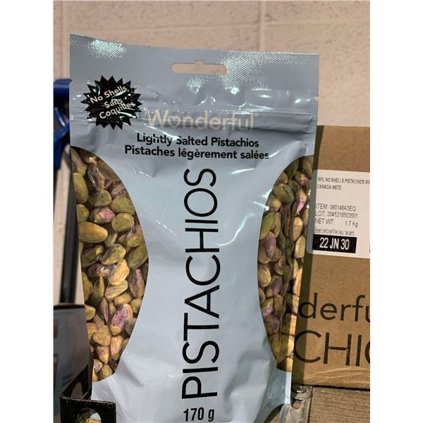 Wonderful lightly salted Pistachios case lot of 10 x 170g