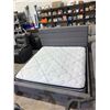 Image 1 : New Gray Upholstered King Size Bed Frame - Missing Feet