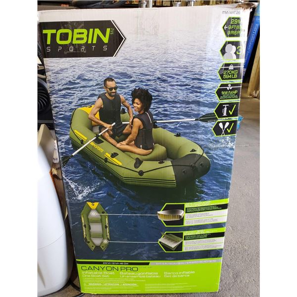 Tobin Inflatable 2 man boat - OPEN BOX - SOLD AS IS