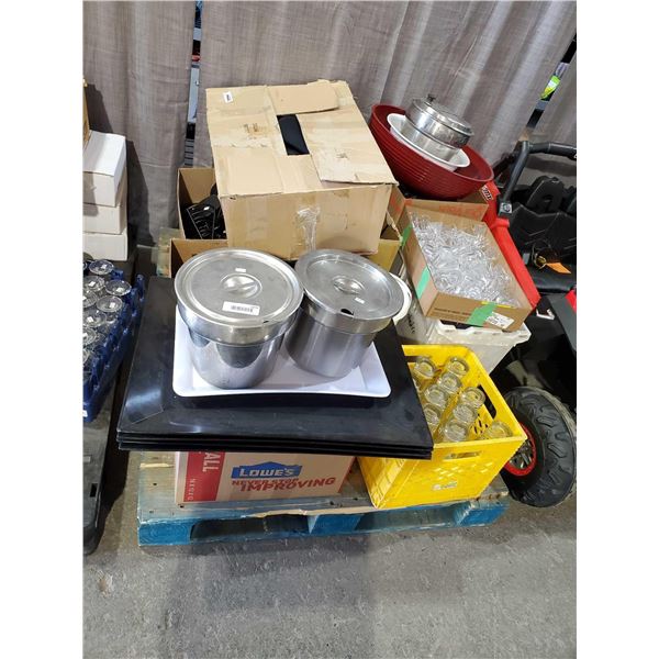 Pallet lot of Assorted Restaurant Tableware