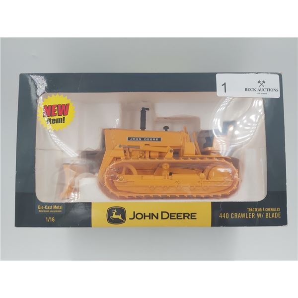 John Deere 440 Crawler w/Blade 1/16 Scale Die Cast Sealed in Box