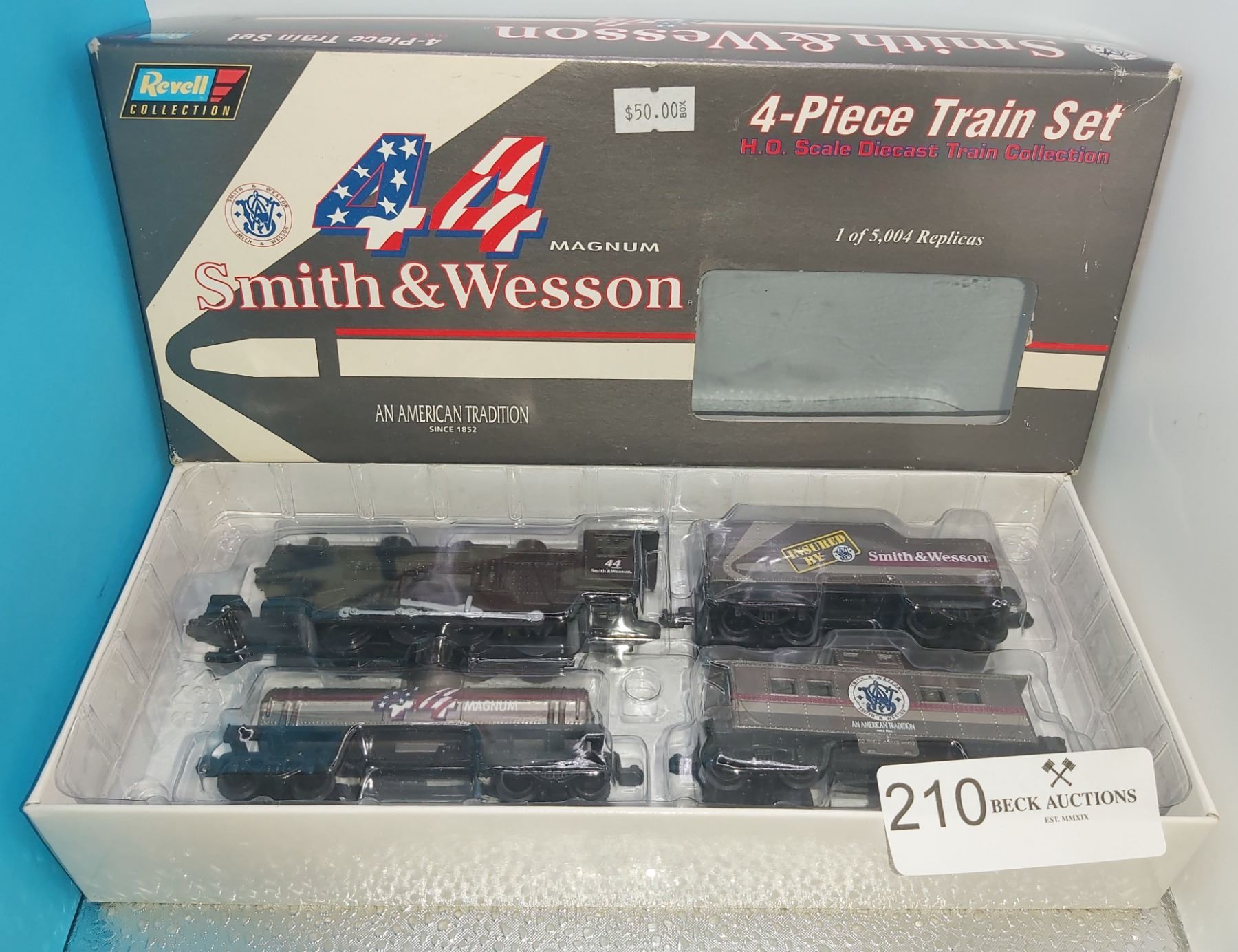 Smith Train 1996 Revell Smith & Wesson 44 Magnum 4 Piece Train Set H.O. Scale MIB ...
