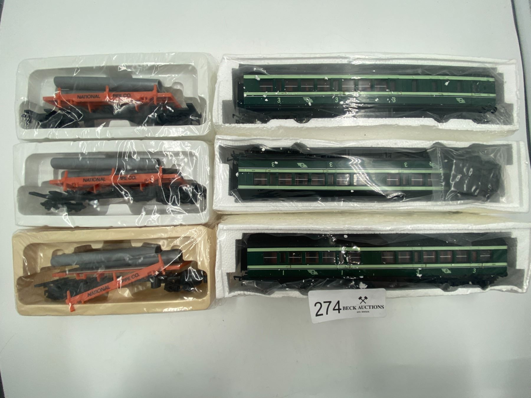 Model Railroad Box and Passenger Cars Lot