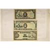 3-1943 JAPANESE INVASION BILLS. 1 , 5 & 10 PESOS