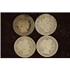 1892, 1908, 1909 & 1916 SILVER BARBER DIMES