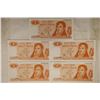 5-CENTRAL BANK OF ARGENTINA 1 PESO CRISP UNC BILLS