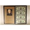 Image 1 : UNCUT SHEET OF 4-2003 US $2 FRN'S CRISP UNC IN