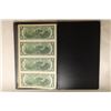 Image 2 : UNCUT SHEET OF 4-2003 US $2 FRN'S CRISP UNC IN