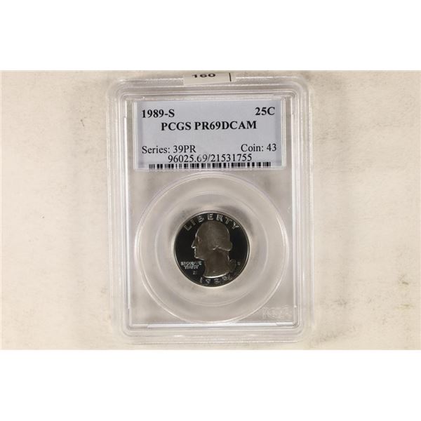 1989-S WASHINGTON QUARTER PCGS PR69 DCAM
