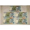 Image 1 : 10-1989 BRASIL CRISP UNC 5000 CRUZADOS BILLS WITH
