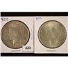 Image 1 : 2-1922 PEACE SILVER DOLLARS