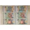 Image 2 : 6 BANK OF SURINAME CRISP UNC BILLS.  ALL ARE DATED