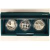Image 2 : 1994 U.S. VETERANS 3 COIN COMMEMERATIVE SILVER $1