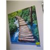 Image 1 : CANVAS PICTURE OF LOG BRIDGE IN RIVER