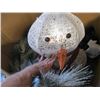 Image 2 : BOX W/SNOWMAN DECORATION & BIN OF ASST. CHRISTMAS DECORATIONS