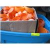 Image 1 : BIN & BOX OF ORANGE PIPE CAPS