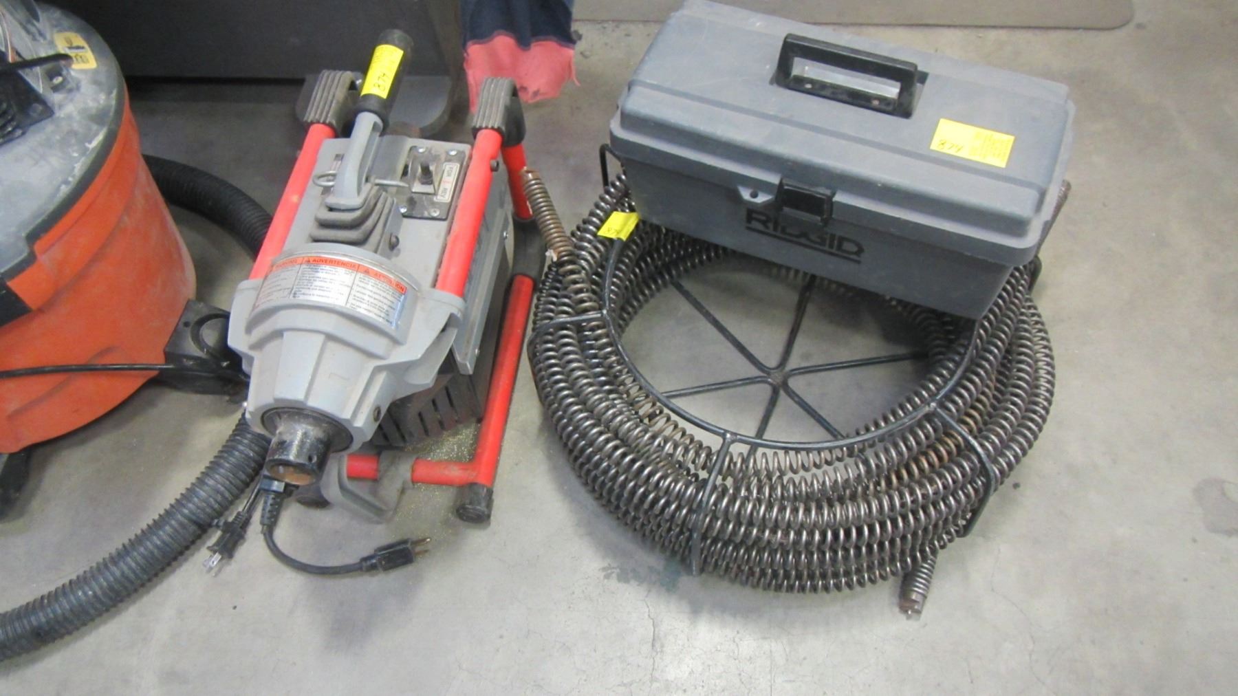 RIGID POWER AUGER MODEL K-60SP W/EXTRA FITTINGS, ETC.
