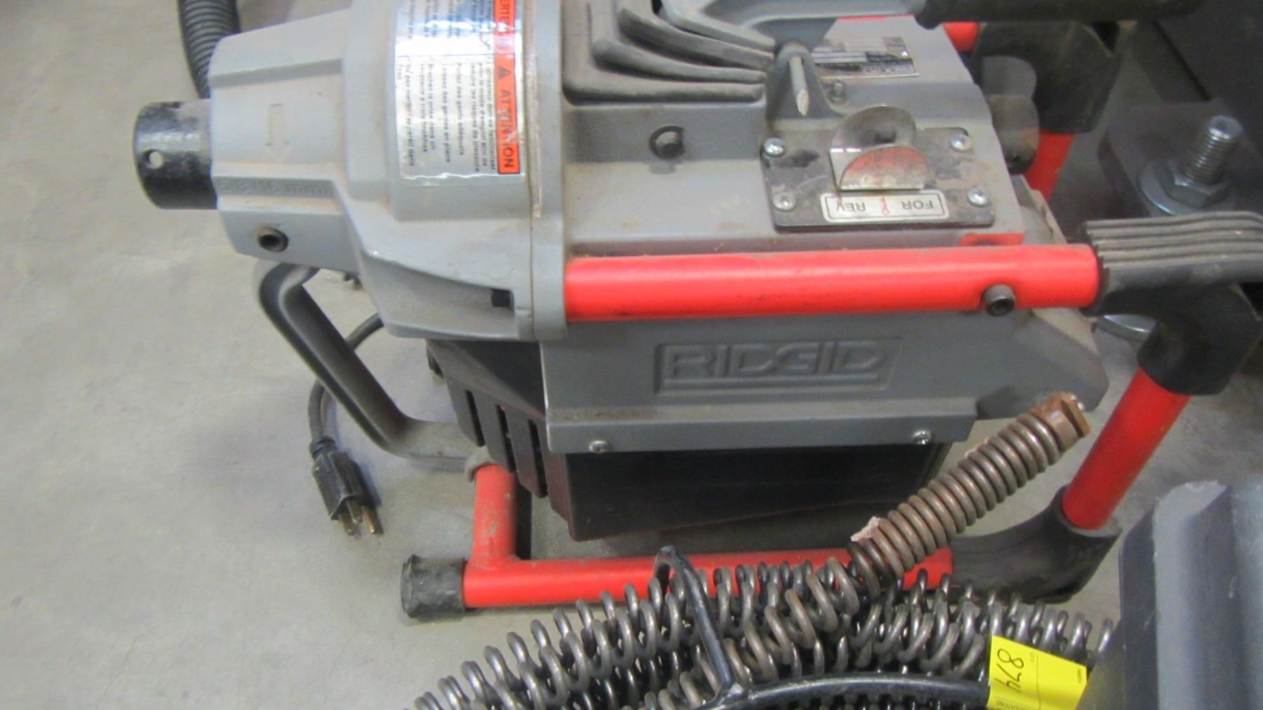 RIGID POWER AUGER MODEL K-60SP W/EXTRA FITTINGS, ETC.