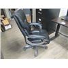 Image 2 : BLACK LEATHER LOOK SWIVEL DESK CHAIR ON CASTORS