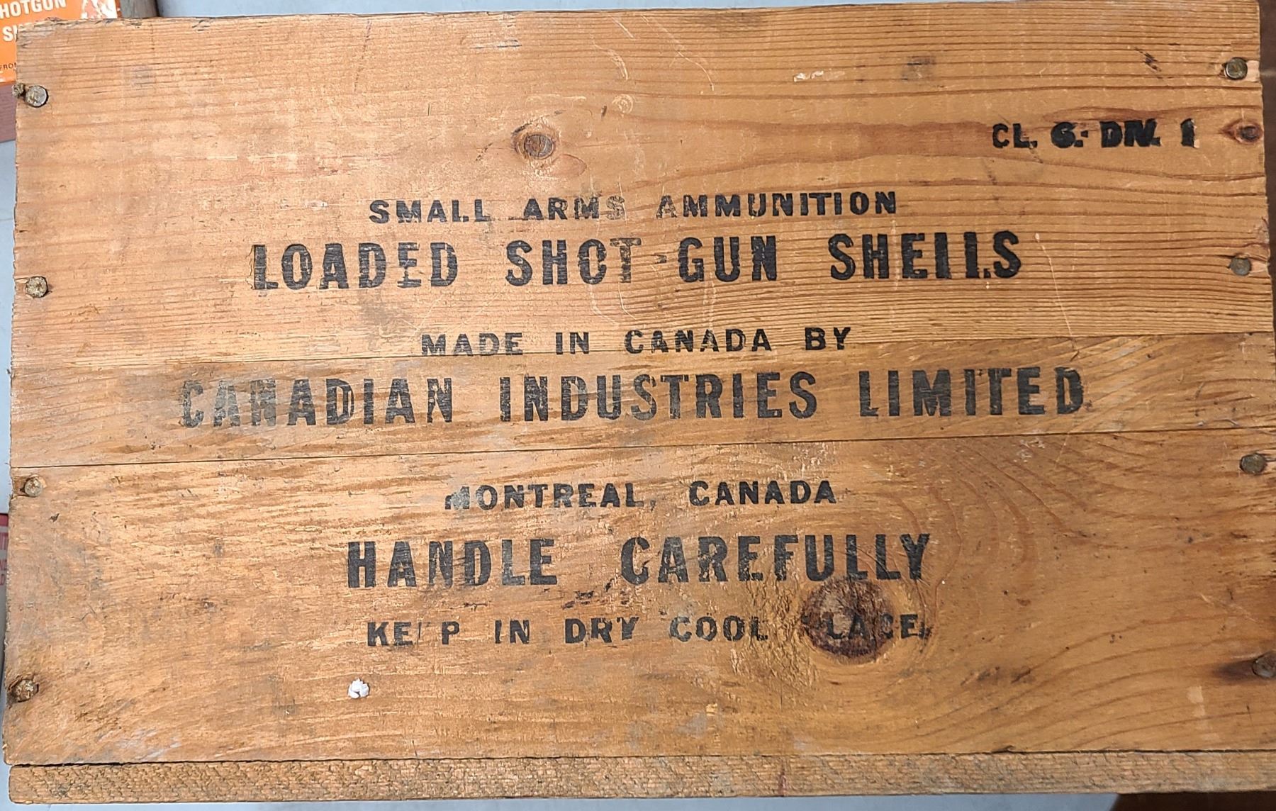 Candian Rifle Bullets Box Vintage Wood Shot Gun Ammunition Box by CIL (Canadian Industries Limited)