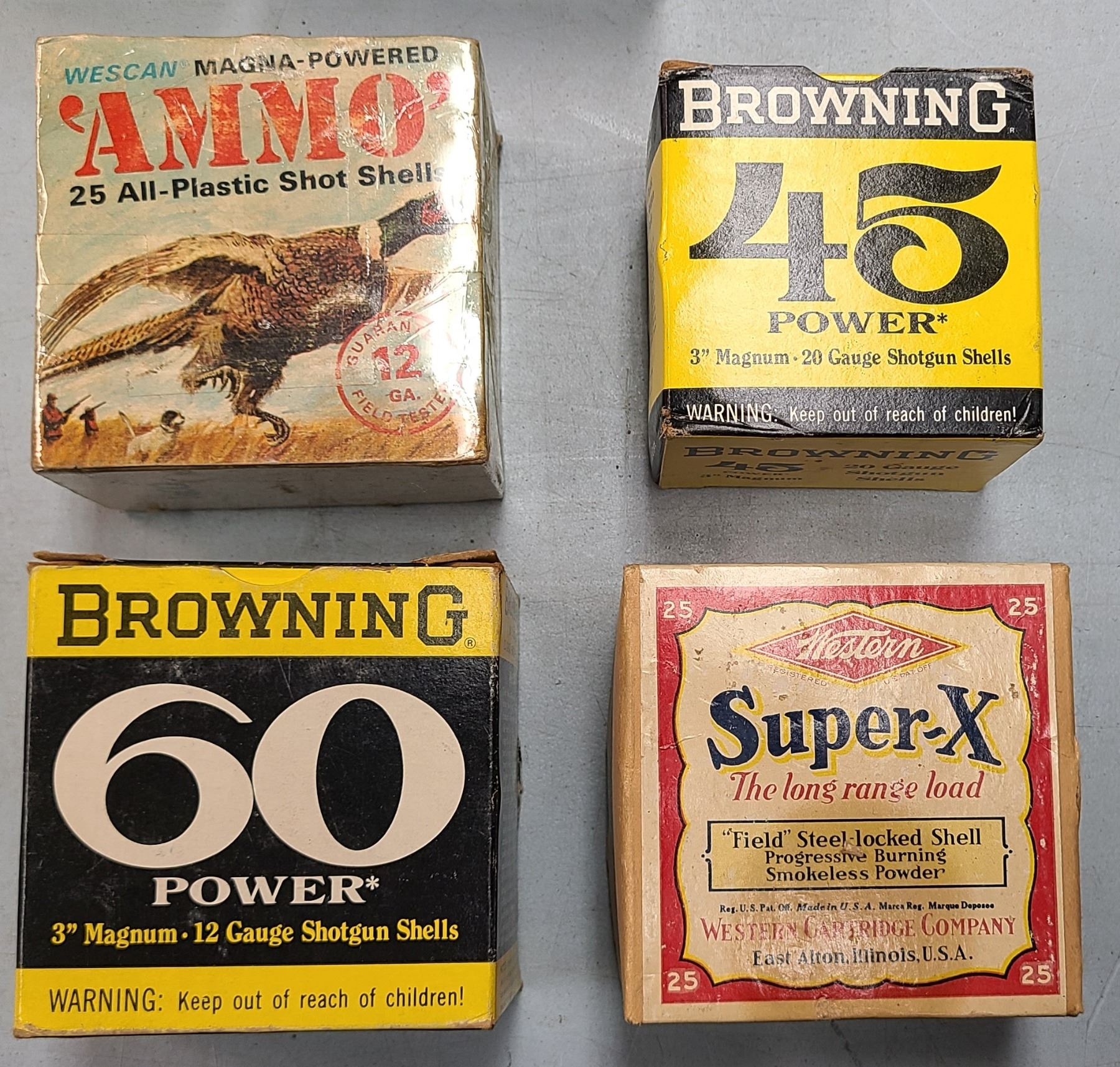 Collector Shotgun Shells Browning Western Plus - 4 boxes - all 12 ga ...
