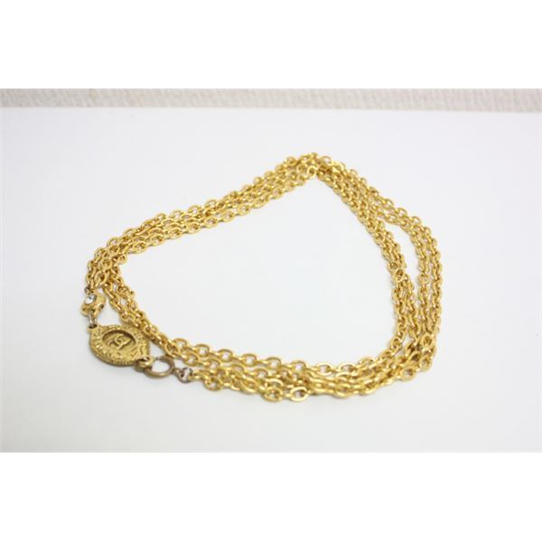 Chanel Gold-tone Metal CC Long Double Strand Necklace