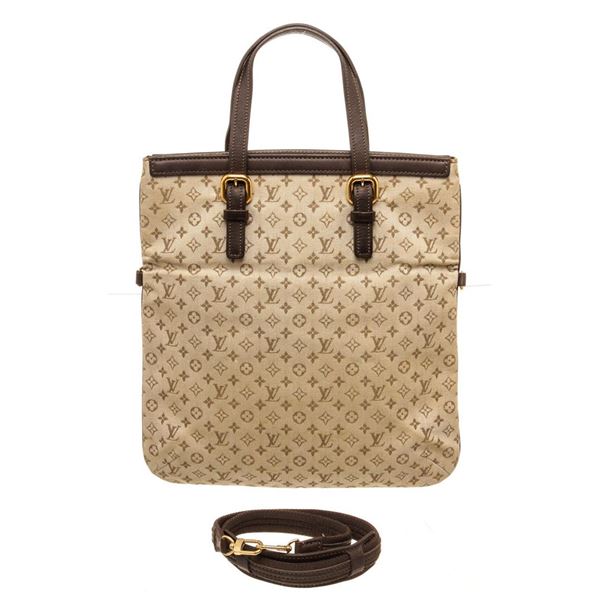Louis Vuitton Beige Light Green Mini Lin Francoise Tote Bag