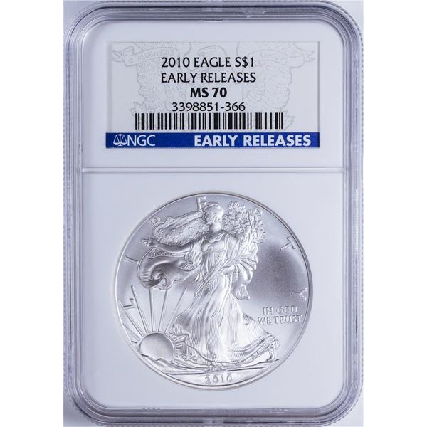2010 $1 American Silver Eagle NGC MS70 Early Releases