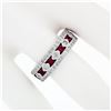 Image 3 : 18k White Gold 1.50 ctw Pave Round Brilliant Diamond & Blood Red Ruby Band Ring