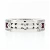 Image 7 : 18k White Gold 1.50 ctw Pave Round Brilliant Diamond & Blood Red Ruby Band Ring