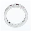 Image 8 : 18k White Gold 1.50 ctw Pave Round Brilliant Diamond & Blood Red Ruby Band Ring