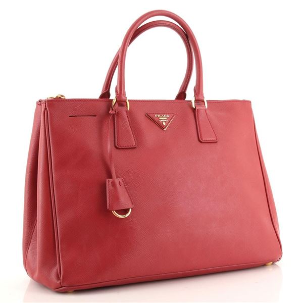 Prada Double Zip Lux Tote Saffiano Leather Large