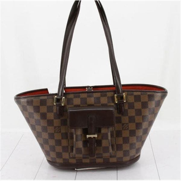 Louis Vuitton Damier Ebene Canvas Leather Manosque PM Shoulder Bag