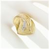 Image 3 : Vintage 14k Yellow Gold Heavy Bombe Florentine Diamond Cocktail Statement Ring