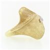 Image 5 : Vintage 14k Yellow Gold Heavy Bombe Florentine Diamond Cocktail Statement Ring