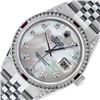 Image 2 : Rolex Mens SS MOP Diamond Lugs & Ruby Channel Set Diamond Datejust Wristwatch