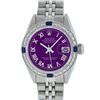 Image 2 : Rolex Ladies Stainless Steel Purple Diamond & Sapphire Datejust Wristwatch 26MM