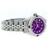 Image 3 : Rolex Ladies Stainless Steel Purple Diamond & Sapphire Datejust Wristwatch 26MM