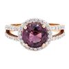 Image 2 : 2.94 ctw Round Mixed Lavender Spinel And Round Brilliant Cut Diamond Ring - 14KT